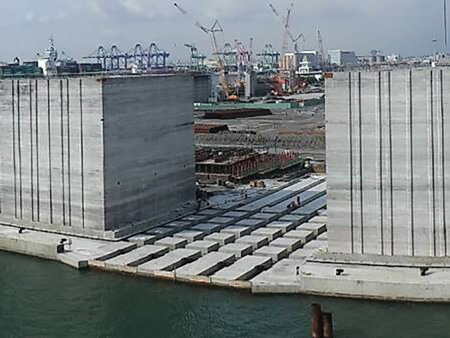 高雄港洲際貨櫃中心岸線、浚填及港勤船渠工程-沉箱製作碼頭設計
